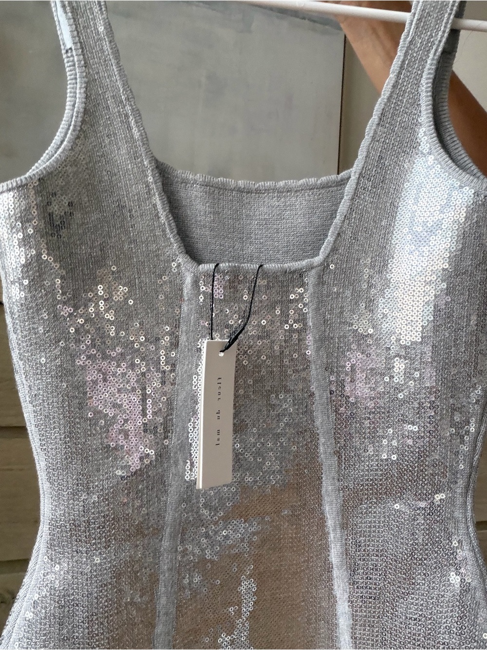 Fleur du Mal Gray Sequin Knit Top - Picture 8 of 10